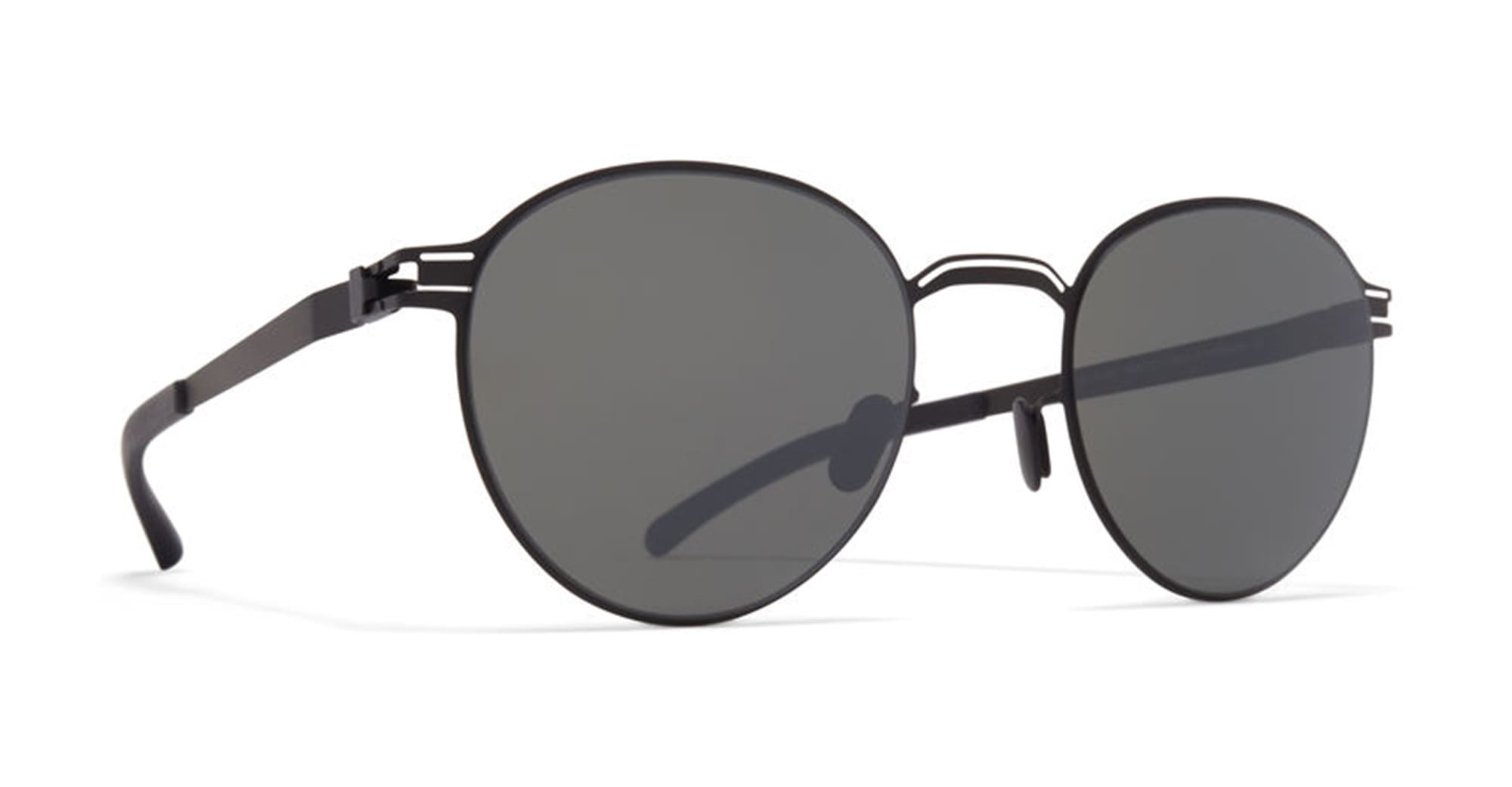 Ottica Mondello Roma - Mykita - 10016706 - CARLO - BLACK /WHITE - stainless steel - shape Round - Black - EYEWEAR - SUNGLASSES - Uomo,Men - lens Black - Made In Germany