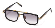 Ottica Mondello Roma - John Dalia - KAI-C302 - KAÏ - C302 Shiny Black / Carbon / Yellow Gold - Metal - shape Geometric - Black, gold - EYEWEAR - SUNGLASSES - Unisex,Uomo,Donna,Women,Men - lens Gradient grey - Made In France