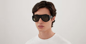 Ottica Mondello Roma - Bottega Veneta - BV1362S-006 - BV1362S-006 - BLACK / GREEN LENS - nylon - shape Pilot - Black - EYEWEAR - SUNGLASSES - Unisex,Uomo,Donna,Women,Men - lens Green - Made In Japan