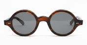 Ottica Mondello Roma - Julius Tart - JTPL-035M-Rivet-2B-GR-56 - ROUND-EYE - DEMI AMBER / LIGHT GREY LENS - Acetate - shape Round - Havana - EYEWEAR - SUNGLASSES - Unisex,Uomo,Donna,Women,Men - lens Grey - Made In Japan