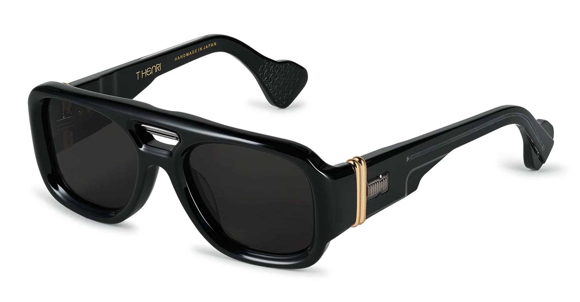 Ottica Mondello Roma - T HENRI - BOAC - BORA - TRAVERSE - Acetate - shape Aviator - Black - EYEWEAR - SUNGLASSES - Unisex,Uomo,Donna,Women,Men - lens Grey - Made In Japan