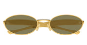 Ottica Mondello Roma - Bottega Veneta - BV1386S-006 - BV1386S-006 - GOLD / GREEN LENS - Metal - shape Oval - Gold - EYEWEAR - SUNGLASSES - Unisex,Uomo,Donna,Women,Men - lens Green - Made In Japan