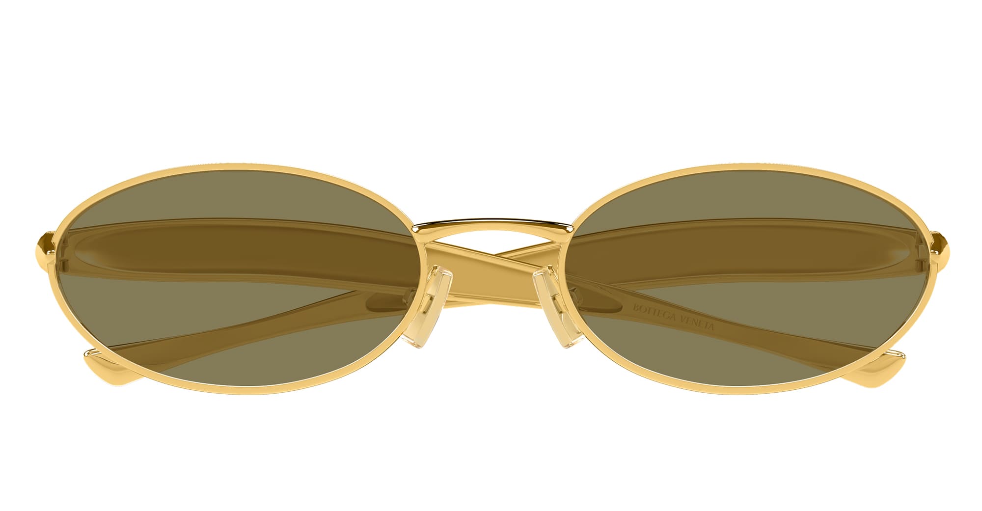 Ottica Mondello Roma - Bottega Veneta - BV1386S-006 - BV1386S-006 - GOLD / GREEN LENS - Metal - shape Oval - Gold - EYEWEAR - SUNGLASSES - Unisex,Uomo,Donna,Women,Men - lens Green - Made In Japan