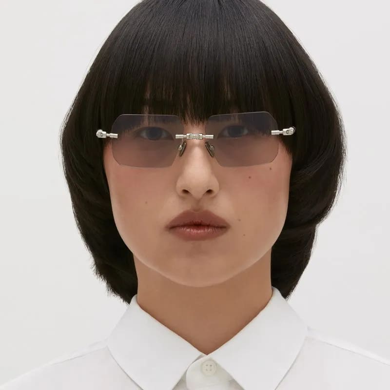 Ottica Mondello Roma - Kuboraum - KRSH68SI0000004G - MASK H68 SI - SILVER - Metal - shape Squared - Silver - EYEWEAR - SUNGLASSES - Unisex,Uomo,Donna,Women,Men - lens Grey - Made In Italy