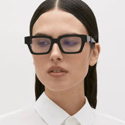 Ottica Mondello Roma - Kuboraum - KROI01BS000000OP - MASK I01 BS - BLACK SHINE RX - Acetate - shape Rectangular - Black - EYEWEAR - EYEGLASSES - Unisex,Uomo,Donna,Women,Men - lens Clear - Made In Italy