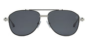 Ottica Mondello Roma - Akoni - AKS-521B-57 - HELIOS - BRUSHED SILVER / BLACK RHODIUM - Titanium - shape Pilot - silver, black - EYEWEAR - SUNGLASSES - Uomo,Men - lens dark grey - Made In Japan