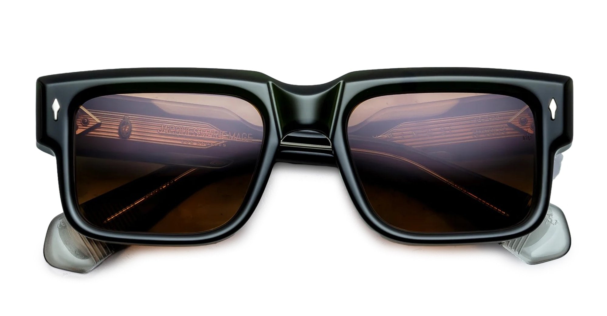Ottica Mondello Roma - Jacques Marie Mage - JMMHE-18L - HEMMINGS - BORNEO - Acetate - shape Rectangular - green - EYEWEAR - SUNGLASSES - Unisex,Uomo,Donna,Women,Men - lens orange - Made In Japan