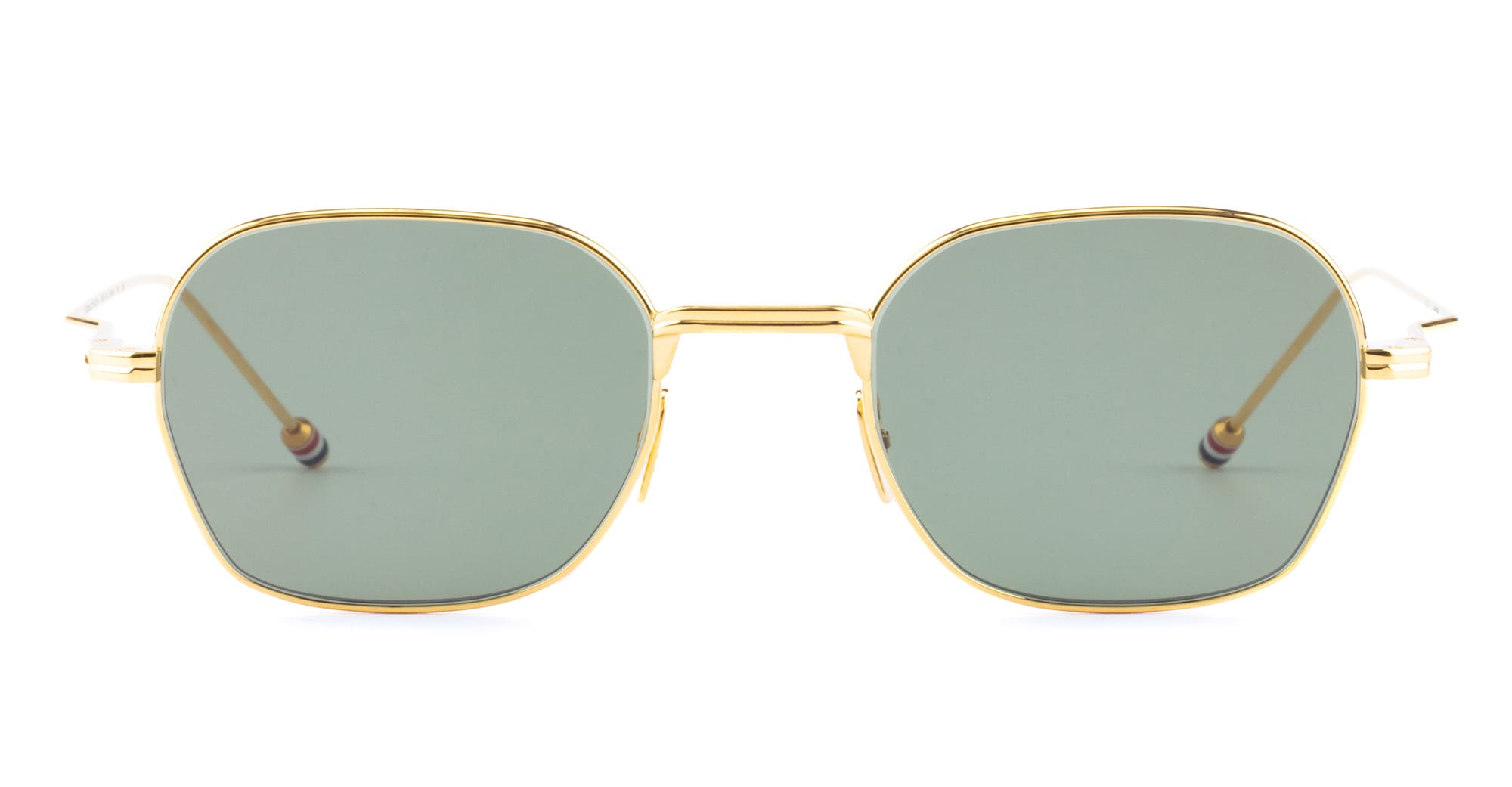 Ottica Mondello Roma - Thom Browne - UES936A-G0001-712-48 - RECTANGULAR - YELLOW GOLD / GREEN LENS - Titanium - shape Rectangular - Gold - EYEWEAR - SUNGLASSES - Unisex,Uomo,Donna,Women,Men - lens Green - Made In Japan