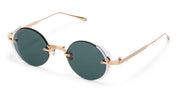 Ottica Mondello Roma - Akoni - AKS-519D-46 - JUPITER - SHINY 12K GOLD - Titanium - shape Round - black iron - EYEWEAR - SUNGLASSES - Unisex,Uomo,Donna,Women,Men - lens Green - Made In Japan