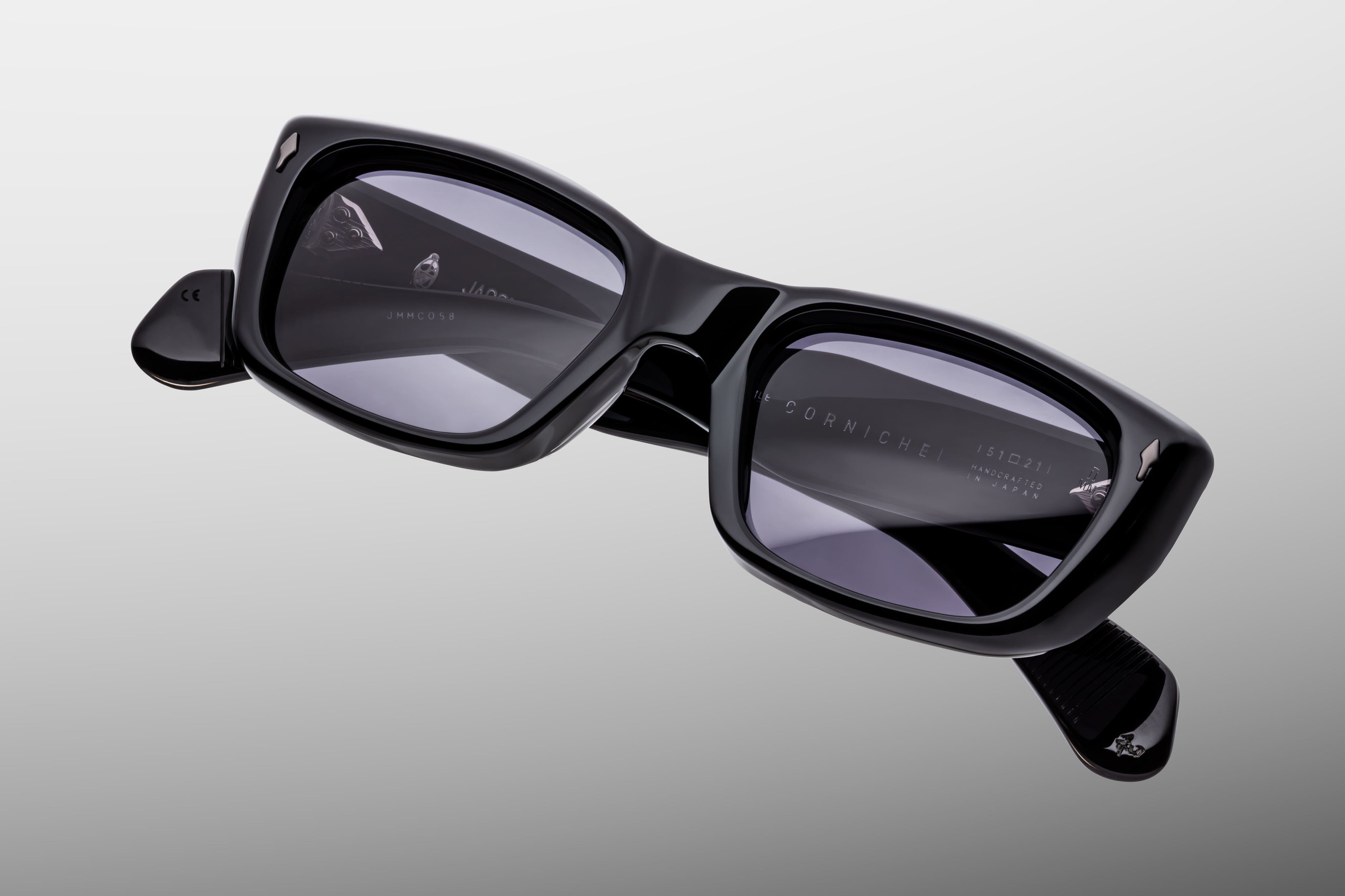 Ottica Mondello Roma - Jacques Marie Mage - JMMCO-58 - CORNICHE - RAVEN - Acetate - shape Rectangular - Black - EYEWEAR - SUNGLASSES - Unisex,Uomo,Donna,Women,Men - lens Grey - Made In Japan