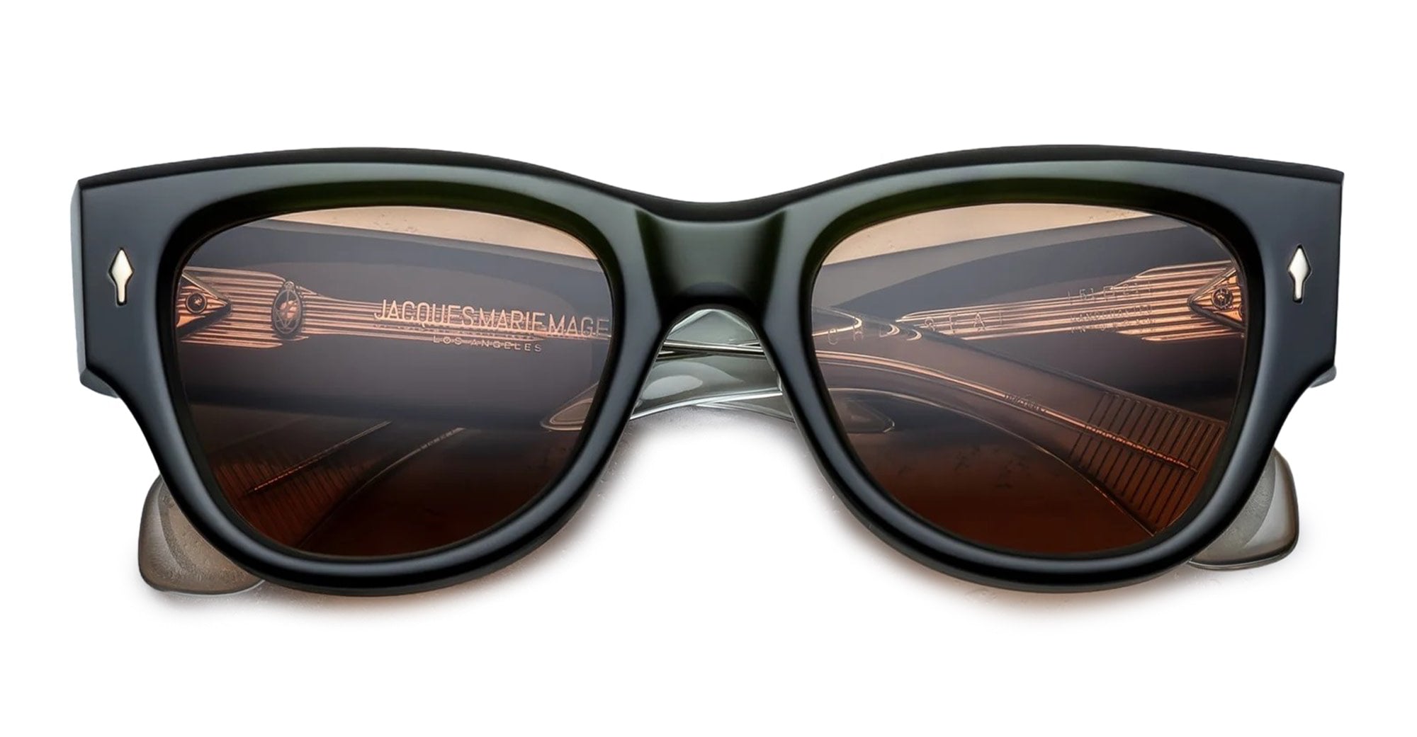 Ottica Mondello Roma - Jacques Marie Mage - JMMEH-18L - CHELSIE - BORNEO - Acetate - shape Round - green - EYEWEAR - SUNGLASSES - Unisex,Uomo,Donna,Women,Men - lens orange - Made In Japan