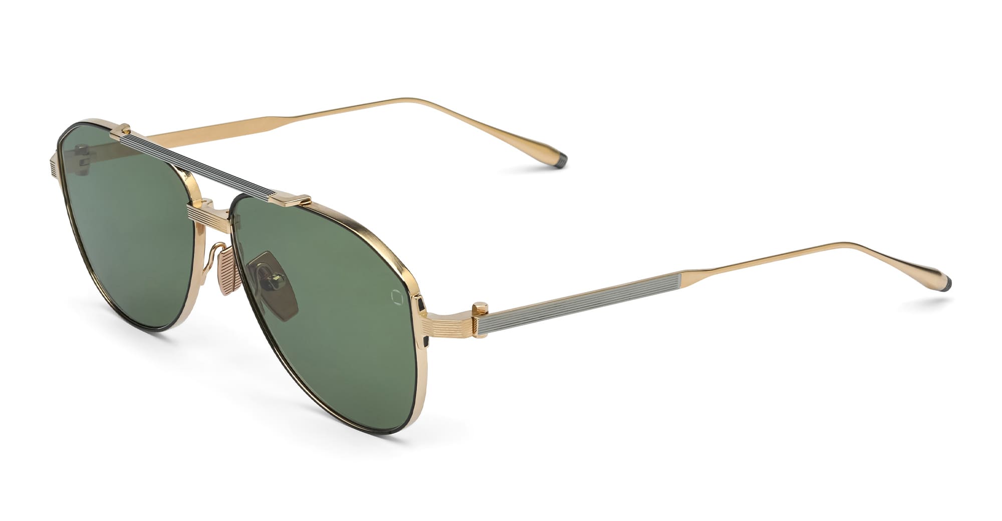  BLACK PALLADIUM - Titanium - shape Pilot - Gold - EYEWEAR - SUNGLASSES - Uomo,Men - lens dark green - Made In Japan
