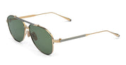 Ottica Mondello Roma - Akoni - AKS-521A-57 - HELIOS - BRUSHED 12K GOLD / BLACK PALLADIUM - Titanium - shape Pilot - Gold - EYEWEAR - SUNGLASSES - Uomo,Men - lens dark green - Made In Japan