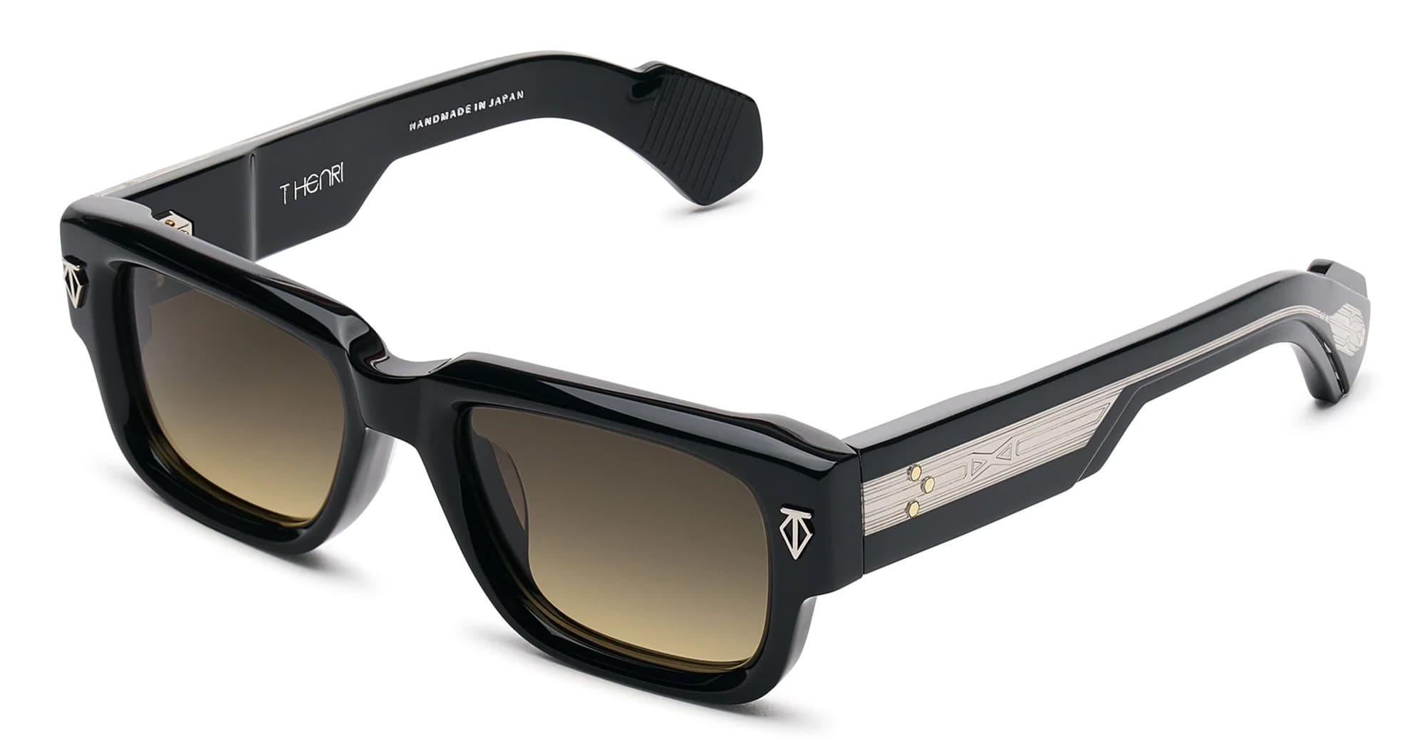 Ottica Mondello Roma - T HENRI - TAAB - TAYCAN - SHOWDOW II - Acetate - shape Squared - Black - EYEWEAR - SUNGLASSES - Unisex,Uomo,Donna,Women,Men - lens Gradient blue - Made In Japan