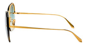 Ottica Mondello Roma - LINDA FARROW - LFL1546C2SUN - LILA - YELLOW GOLD / AQUA - Titanium - shape Butterfly - Gold - EYEWEAR - SUNGLASSES - Donna,Women - lens Gradient blue - Made In Japan