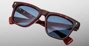 Ottica Mondello Roma - Jacques Marie Mage - JMMLS-7U - LANKASTER - BRECCIA - Acetate - shape Squared - Havana - EYEWEAR - SUNGLASSES - Unisex,Uomo,Donna,Women,Men - lens Gradient blue - Made In Japan