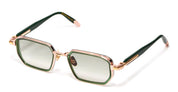 Ottica Mondello Roma - John Dalia - MILES-C432 - MILES - C432 Dark Green Translucid / Rose Gold - Metal - shape Rectangular - green, gold - EYEWEAR - SUNGLASSES - Unisex,Uomo,Donna,Women,Men - lens Gradient green - Made In France