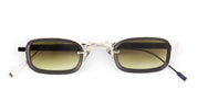 Ottica Mondello Roma - Sato - Canicula-P-B-1 - CANICULA - PLATINUM / MATTE BLACK - Acetate, titanium - shape Rectangular - silver, black - EYEWEAR - SUNGLASSES - Unisex,Uomo,Donna,Women,Men - lens Gradient green - Made In Japan