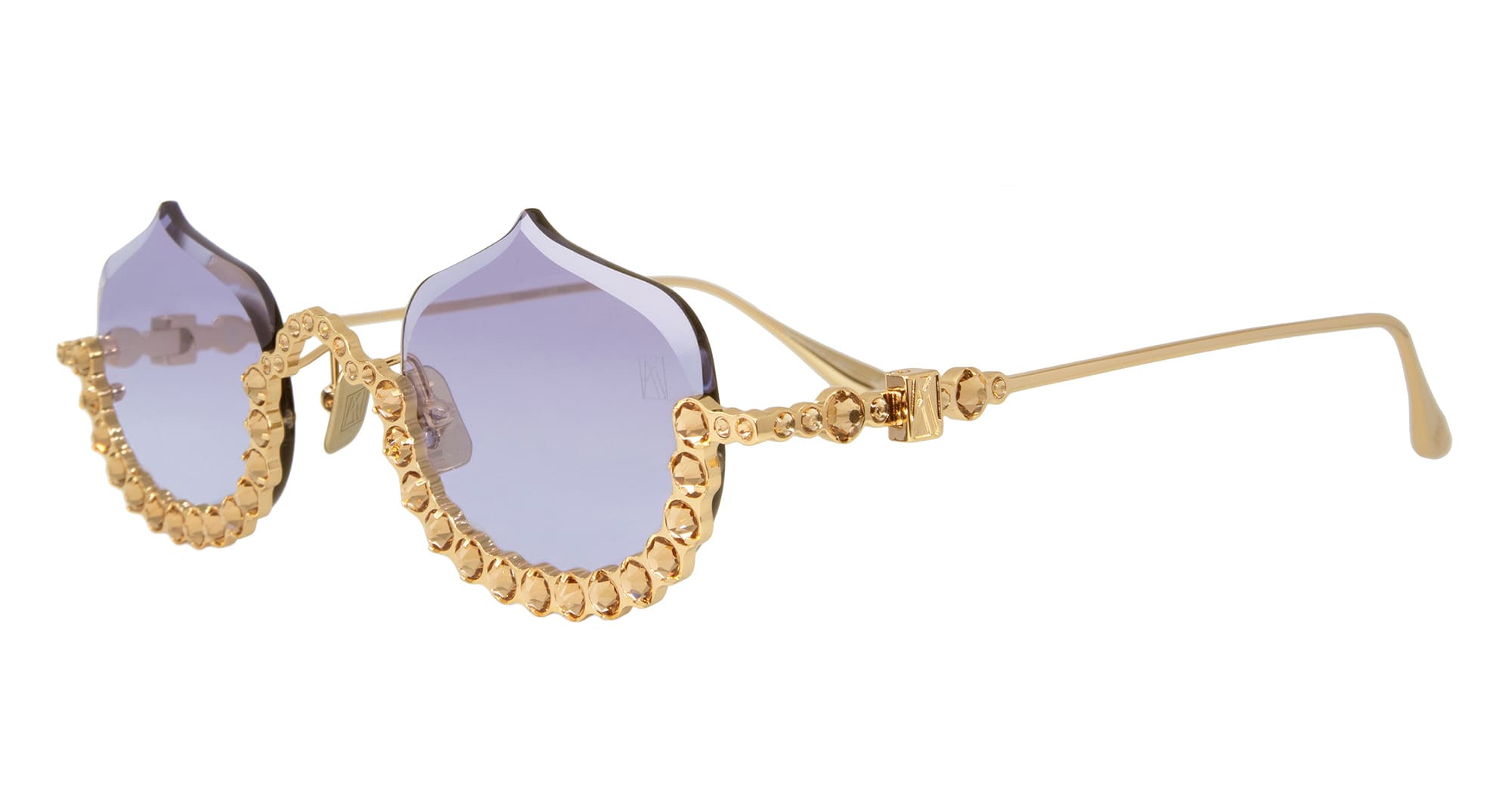 Ottica Mondello Roma - Anna-Karin Karlsson - S232-7701 - CRYSTAL MERINGUE - Gold - Titanium - shape Round - Gold - EYEWEAR - SUNGLASSES - Donna,Women - lens violet - Made In Japan