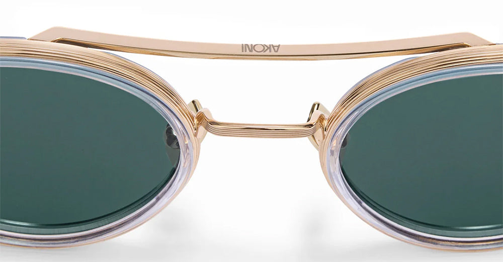 Ottica Mondello Roma - Akoni - AKS-532C-48 - ASTRIA - CRYSTAL CLEAR - Titanium - shape  - crystal, gold - EYEWEAR - SUNGLASSES - Unisex,Uomo,Donna,Women,Men - lens  - Made In Japan
