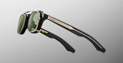 Ottica Mondello Roma - Jacques Marie Mage - JMMZPXCP-41 - ZEPHIRIN 47 CLIP ON 2 - SILVER - Titanium - shape Squared - Silver - EYEWEAR - SUNGLASSES - Unisex,Uomo,Donna,Women,Men - lens Green - Made In Japan