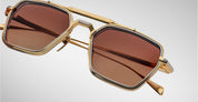 Ottica Mondello Roma - Jacques Marie Mage - JMMCMD-16H - COMMODORE - ROMA - Titanium - shape Squared - Gold - EYEWEAR - SUNGLASSES - Unisex,Uomo,Donna,Women,Men - lens Gradient brown - Made In Japan