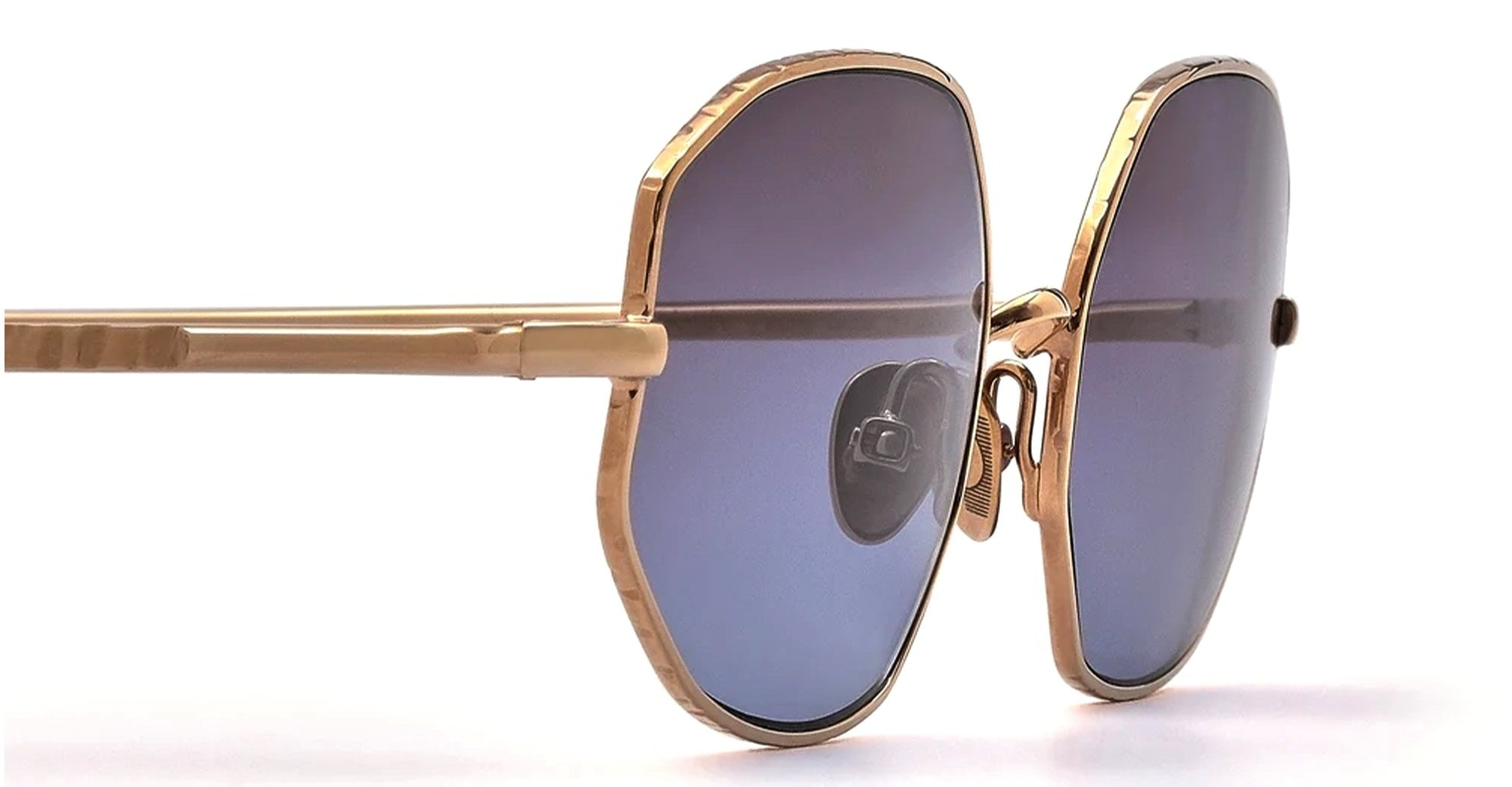 Ottica Mondello Roma - Ahlem - AHL.001211.SUN - Colombe - Peony Gold / Blue Gradient (Limited Ed.) - Metal - shape Oval - Gold - EYEWEAR - SUNGLASSES - Unisex,Uomo,Donna,Women,Men - lens Gradient blue - Made In France