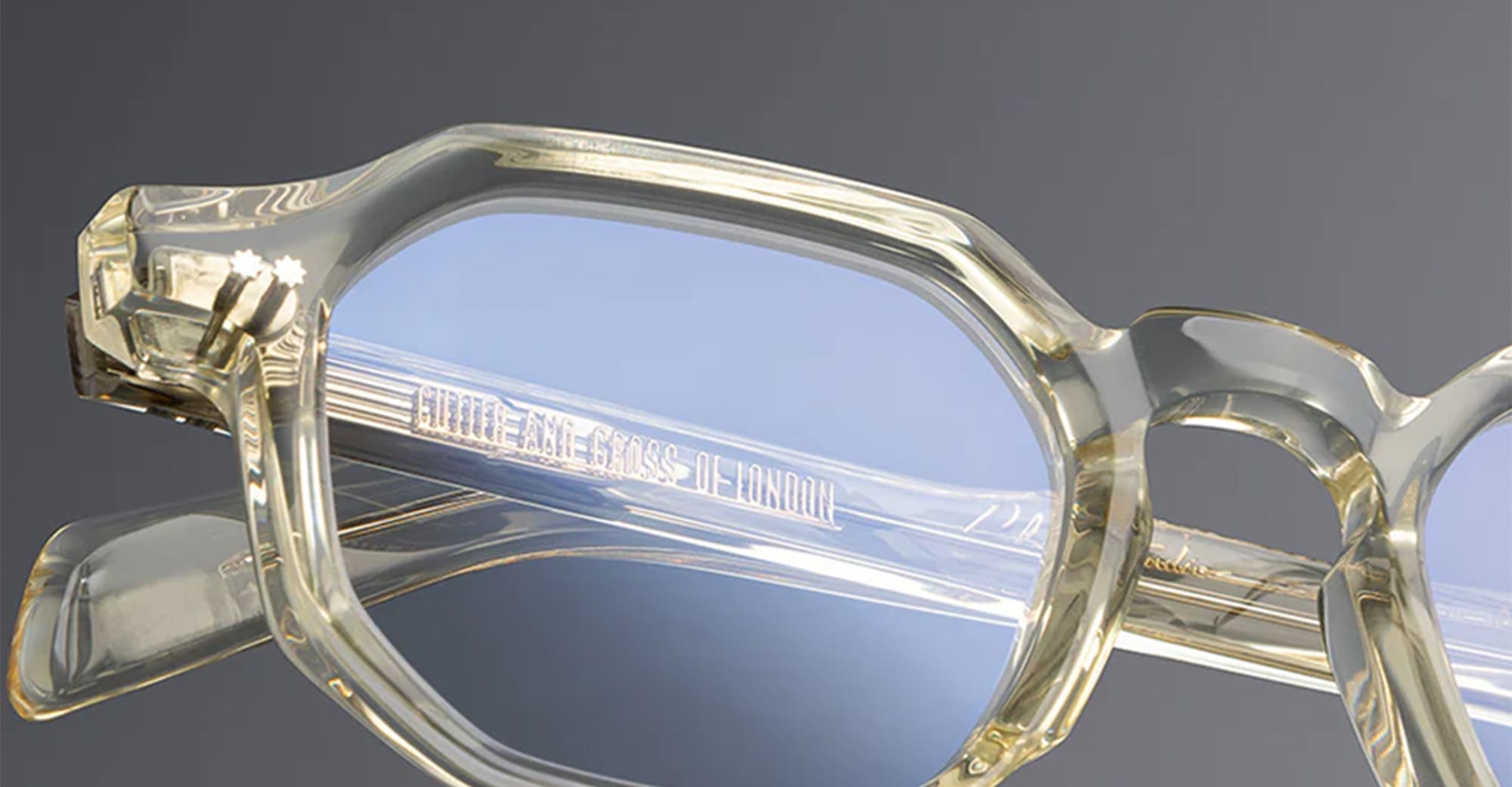 Ottica Mondello Roma - Cutler and Gross - CGOP-GR11-48-B4 - GR11 - BUTTER CRYSTAL COLOR STUDIO RX - Acetate - shape Octagonal - transparent beige - EYEWEAR - EYEGLASSES - Unisex,Uomo,Donna,Women,Men - lens Clear - Made In Italy