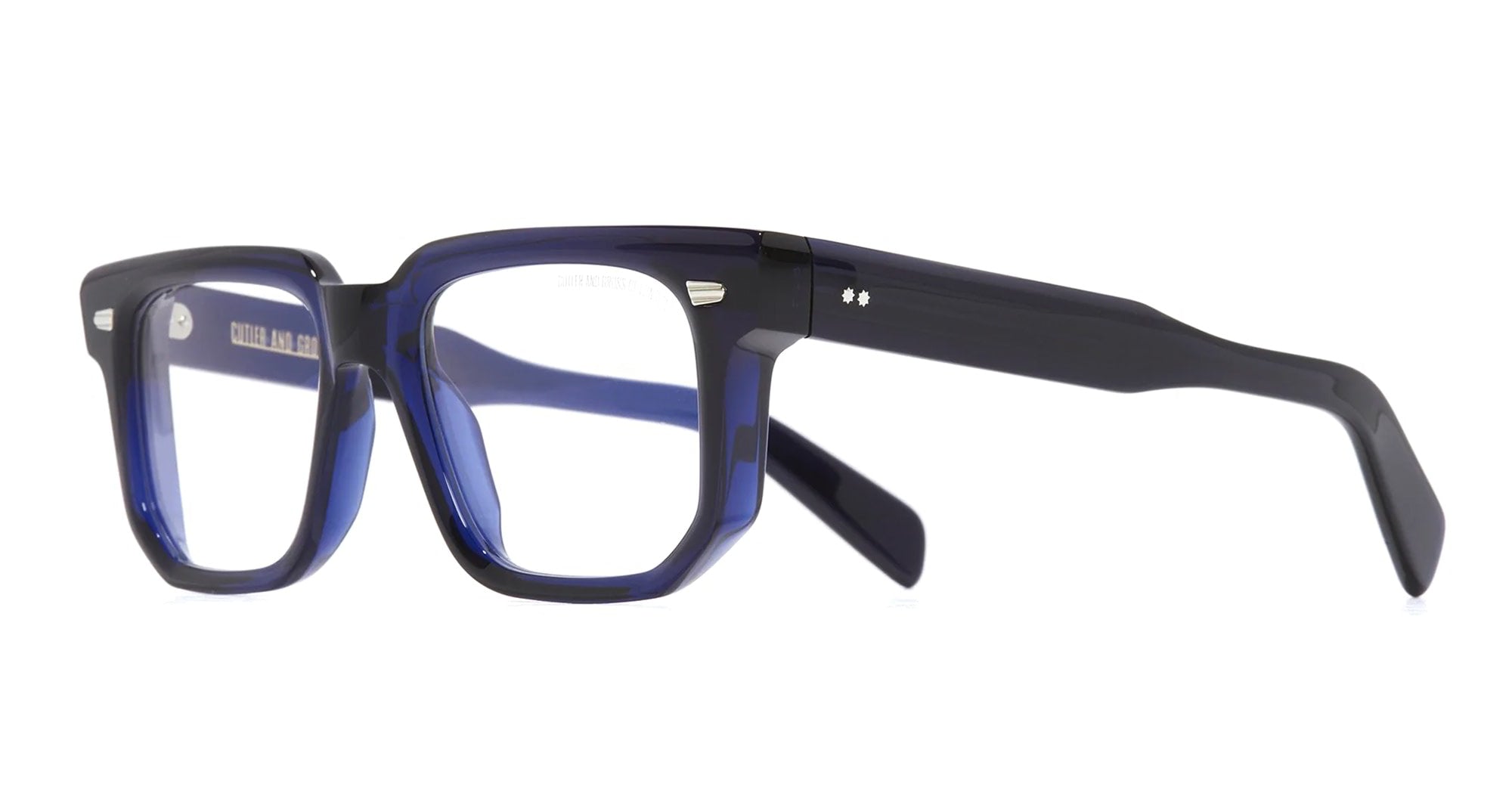 Ottica Mondello Roma - Cutler and Gross - CGOP-1410-49-03 - 1410 - CLASSIC BLUE NAVY RX - Acetate - shape Squared - blue - EYEWEAR - EYEGLASSES - Unisex,Uomo,Donna,Women,Men - lens Clear - Made In Italy