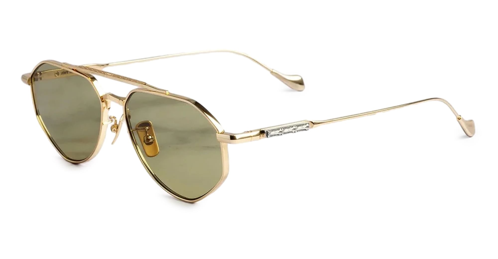 Ottica Mondello Roma - Cutler and Gross - GFSN-017-54-03 - THE GREAT FROG - LYNOTT - GOLD - Titanium - shape Aviator - Gold - EYEWEAR - SUNGLASSES - Unisex,Uomo,Donna,Women,Men - lens Green - Made In Japan