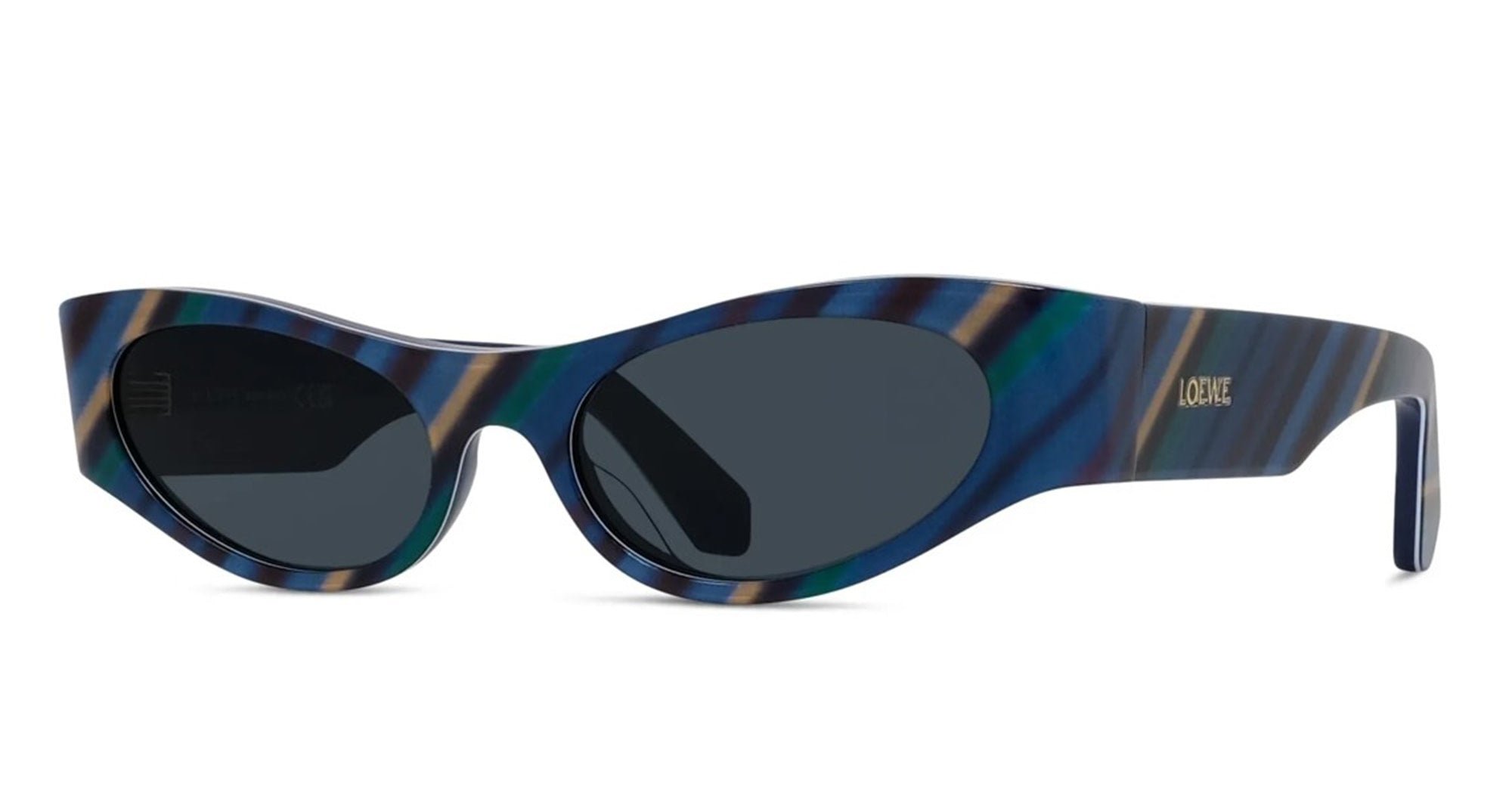 Ottica Mondello Roma - Loewe - LW40195U5190V - SIGNATURE BLUE STRIPED RECTANGULAR SUNGLASSES - Acetate - shape Rectangular - blue - EYEWEAR - SUNGLASSES - Donna,Women - lens Blue - Made In Italy
