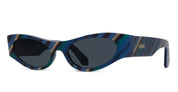 Ottica Mondello Roma - Loewe - LW40195U5190V - SIGNATURE BLUE STRIPED RECTANGULAR SUNGLASSES - Acetate - shape Rectangular - blue - EYEWEAR - SUNGLASSES - Donna,Women - lens Blue - Made In Italy