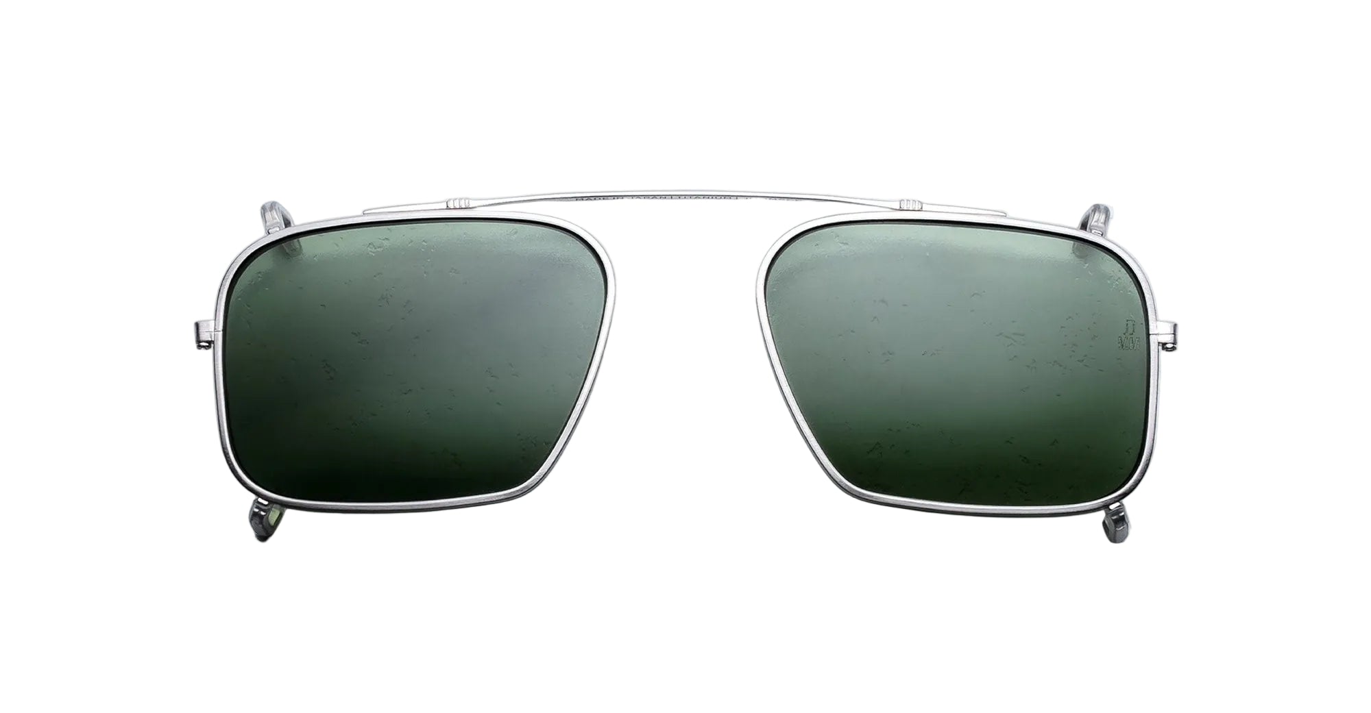 Ottica Mondello Roma - Jacques Marie Mage - JMMMSCP-41 - MOSCOVA CLIP ON - SILVER - Titanium - shape Rectangular - Silver - EYEWEAR - SUNGLASSES - Unisex,Uomo,Donna,Women,Men - lens Green - Made In Japan