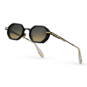 Ottica Mondello Roma - T HENRI - SQMC - SQUADRA - TRAVERSE - Acetate, titanium - shape  - Black, gold - EYEWEAR - SUNGLASSES - Unisex,Uomo,Donna,Women,Men - lens gradient yellow - Made In Japan