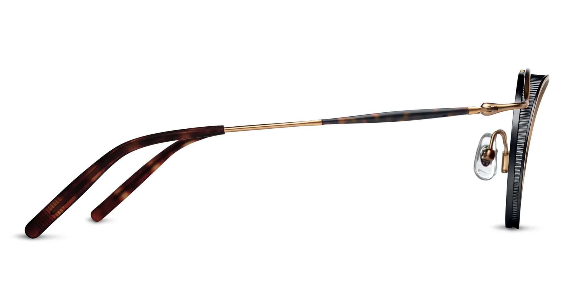 Ottica Mondello Roma - Matsuda - 2903H.SG.MGP-MBK.43 - 2903H - MATTE GOLD PLATED / MATTE BLACK - Acetate, titanium - shape Round - gold, black - EYEWEAR - SUNGLASSES - Unisex,Uomo,Donna,Women,Men - lens Brown - Made In Japan