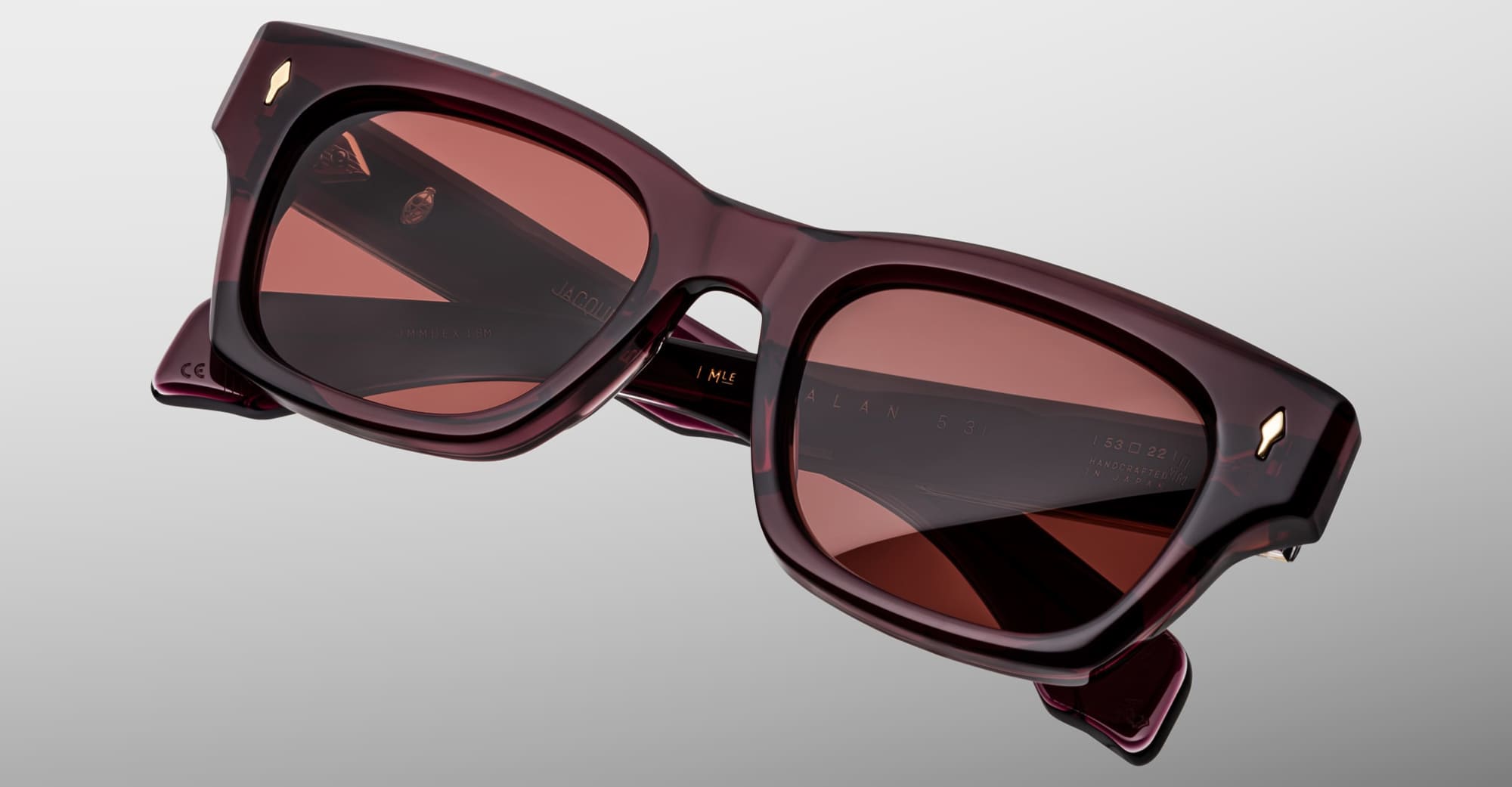 Ottica Mondello Roma - Jacques Marie Mage - JMMDEX-18M - DEALAN 53 - AMARENA - Acetate - shape Squared - red - EYEWEAR - SUNGLASSES - Unisex,Uomo,Donna,Women,Men - lens red - Made In Japan
