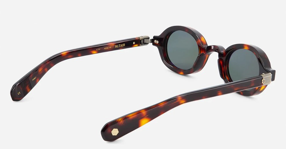 Ottica Mondello Roma - Sato - Altair-TT-AG-1 - Altair - Tokyo Tortoise / Antique Gold - Acetate - shape Oval - Tortoise - EYEWEAR - SUNGLASSES - Unisex,Uomo,Donna,Women,Men - lens Green - Made In Japan