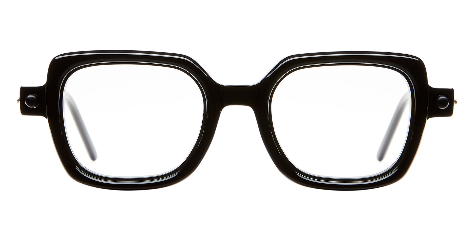 Ottica Mondello Roma - Kuboraum - KRO0P4BYB00000OP - MASK P4 - BLACK SHINE / IVORY RX - Acetate - shape  - black, ivory - EYEWEAR - EYEGLASSES - Uomo,Men - lens  - Made In Italy