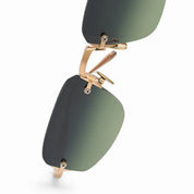 Ottica Mondello Roma - Akoni - AKS-536A-53 - JUNO-THREE - BRUSHED 12K GOLD - Titanium - shape Geometric - Gold - EYEWEAR - EYEGLASSES - Unisex,Uomo,Donna,Women,Men - lens Gradient green - Made In Japan