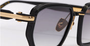 Ottica Mondello Roma - John Dalia - MILES-C302 - MILES - C302 Shiny Black / Yellow gold - Metal - shape Rectangular - Black, gold - EYEWEAR - SUNGLASSES - Unisex,Uomo,Donna,Women,Men - lens Gradient grey - Made In France