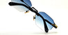Ottica Mondello Roma - John Dalia - CURTIS-C454 - CURTIS-C454 - CARBON EFFECT - Metal - shape Hexagonal - Black - EYEWEAR - SUNGLASSES - Uomo,Men - lens Gradient blue - Made In France