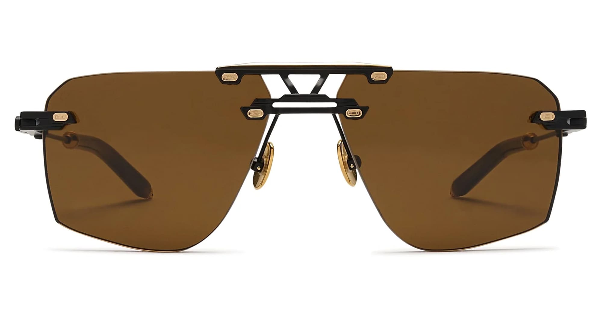 Ottica Mondello Roma - T HENRI - STR - SPEKTRE - TRAVERSE - Titanium - shape Squared - Black, gold - EYEWEAR - SUNGLASSES - Unisex,Uomo,Donna,Women,Men - lens Brown - Made In Japan