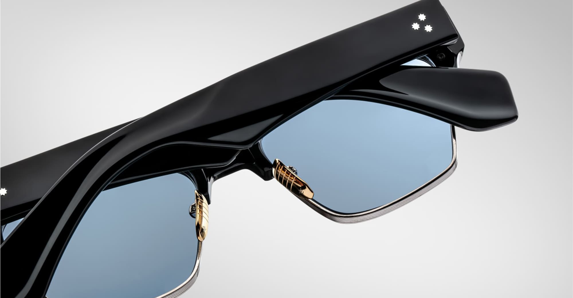 Ottica Mondello Roma - Jacques Marie Mage - JMMUB-88 - BUGSY - BLACK - Acetate, titanium - shape Clubmaster - transparent beige - EYEWEAR - SUNGLASSES - Unisex,Uomo,Donna,Women,Men - lens Blue - Made In Japan