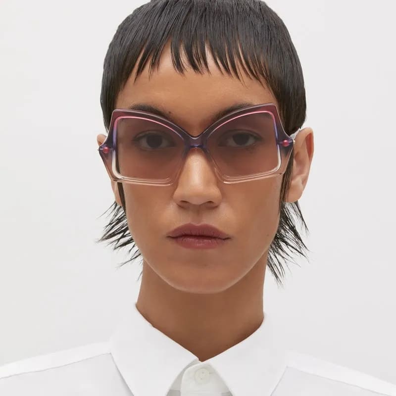 Ottica Mondello Roma - Kuboraum - KRSP30NEON0000VO - MASK P30 NE - NEON - Acetate - shape Butterfly - pink - EYEWEAR - SUNGLASSES - Unisex,Uomo,Donna,Women,Men - lens purple gradient - Made In Italy