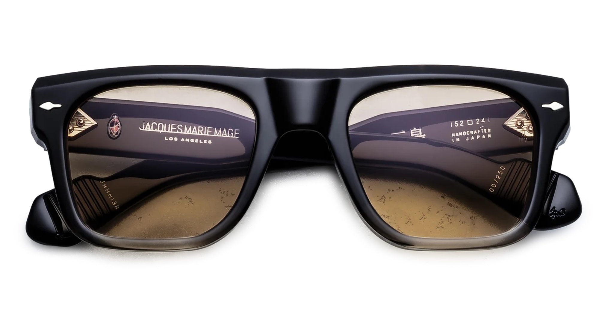 Ottica Mondello Roma - Jacques Marie Mage - JMMMI-3R - MISHIMA - BLACK FADE - Acetate - shape Rectangular - Black - EYEWEAR - SUNGLASSES - Unisex,Uomo,Donna,Women,Men - lens yellow - Made In Japan