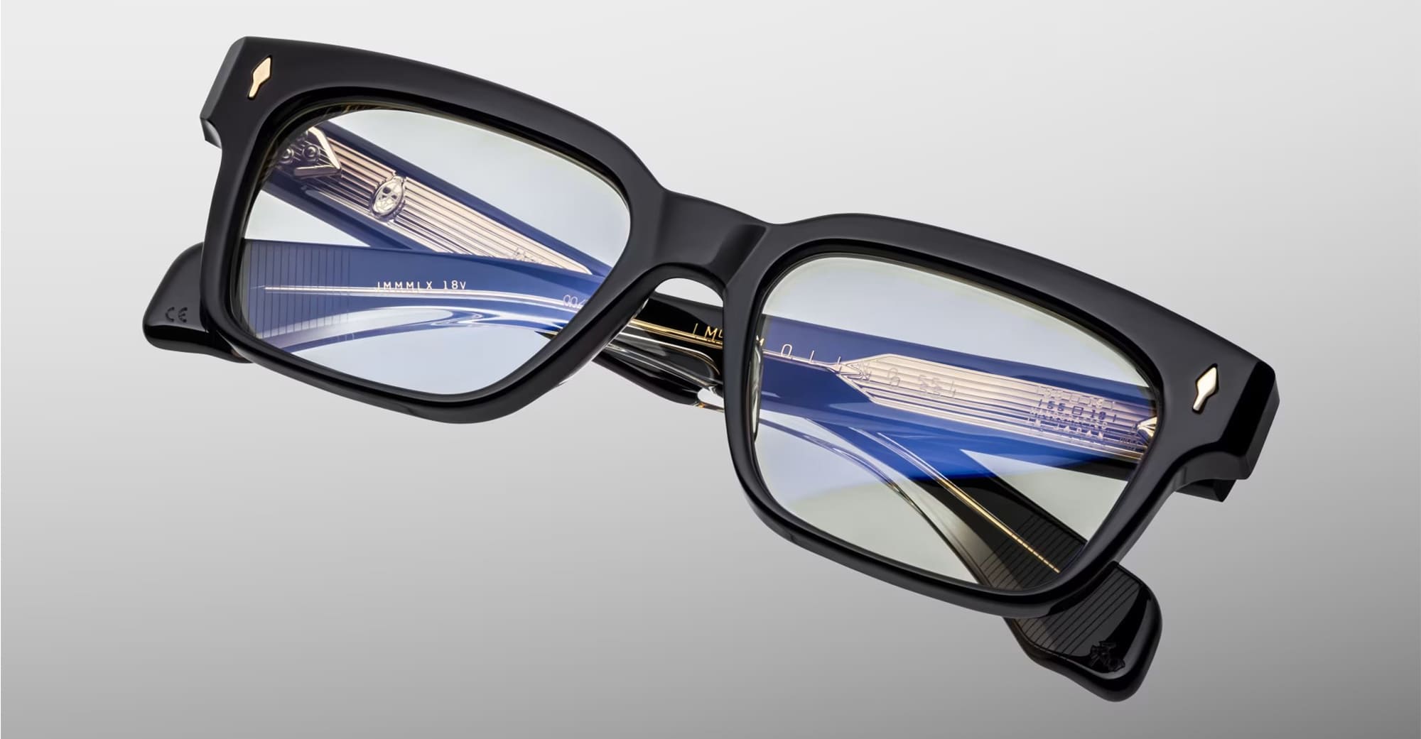 Ottica Mondello Roma - Jacques Marie Mage - JMMMLXRX-18V - MOLINO 55 - VENOM RX - Acetate - shape Rectangular - Black - EYEWEAR - EYEGLASSES - Unisex,Uomo,Donna,Women,Men - lens Clear - Made In Japan