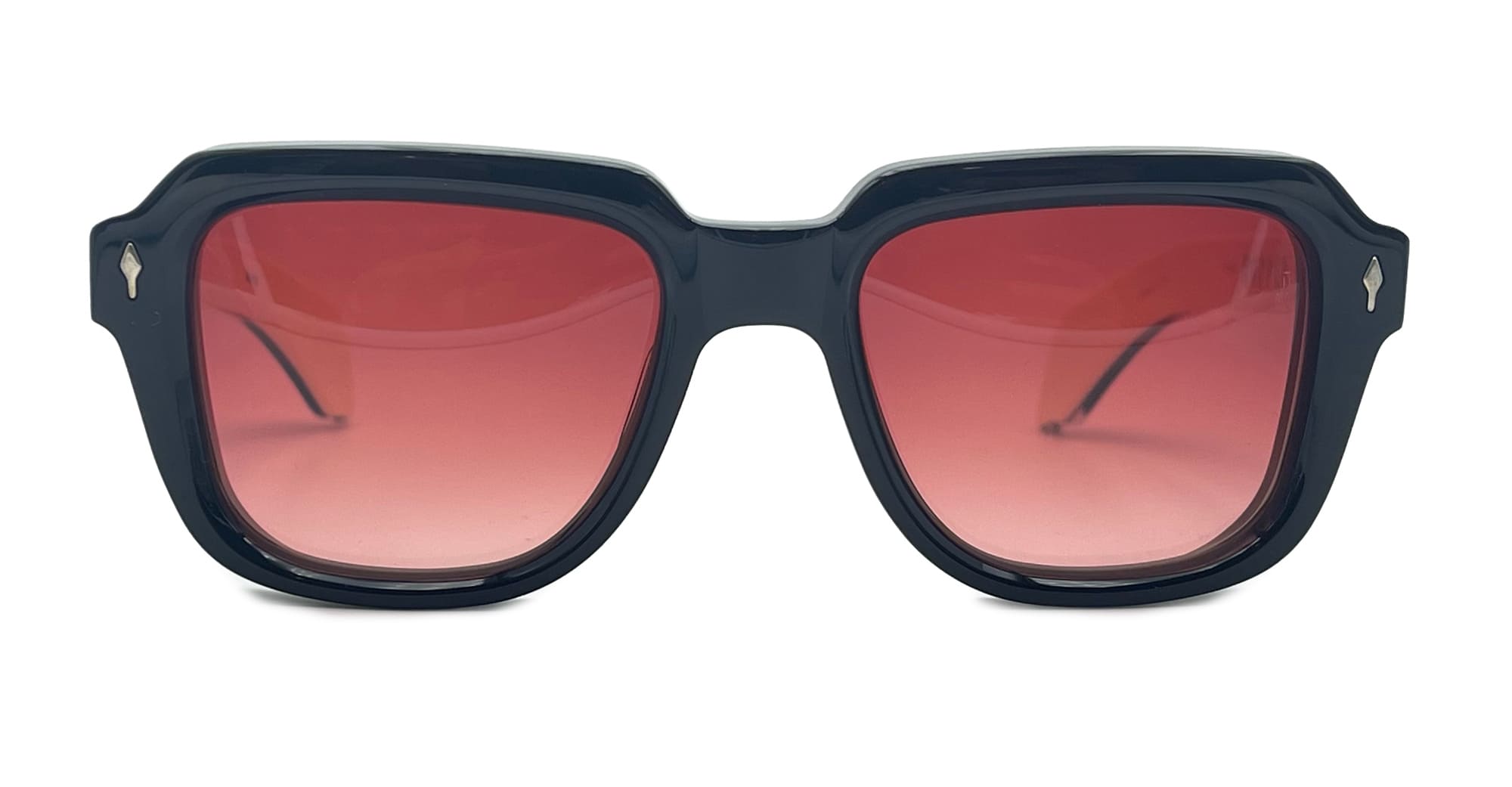 Ottica Mondello Roma - Jacques Marie Mage - JMMRT-15C - TAOS - CUSTOM TRIPLE LAMINATE C - Acetate - shape Squared - black, white - EYEWEAR - SUNGLASSES - Uomo,Men - lens red - Made In Japan