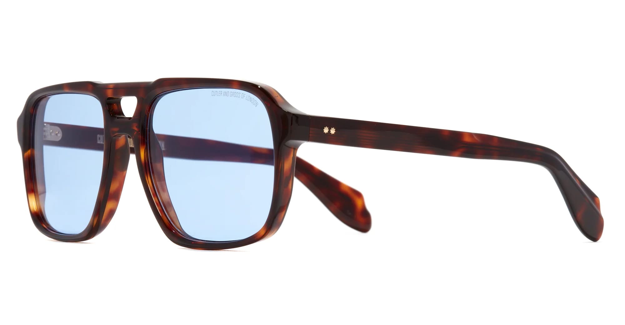  BLUE LENS - Acetate - shape Aviator - dark tortoise - EYEWEAR - SUNGLASSES - Unisex,Uomo,Donna,Women,Men - lens Blue - Made In Italy