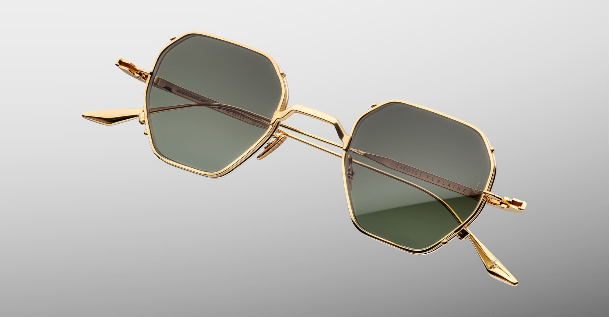 Ottica Mondello Roma - Jacques Marie Mage - JMMRMT-12M - VERLAINE - MUSKET - Titanium - shape Octagonal - Gold - EYEWEAR - SUNGLASSES - Unisex,Uomo,Donna,Women,Men - lens Green - Made In Japan