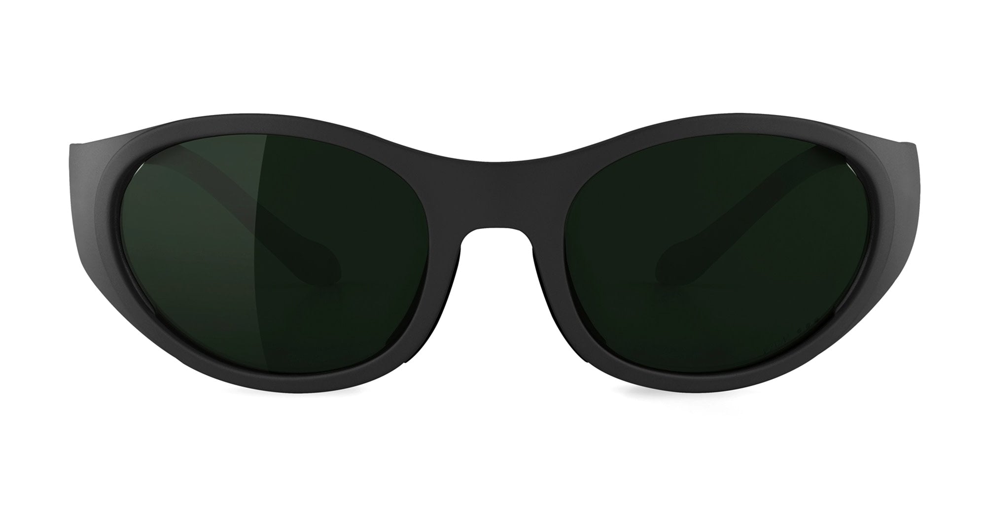  VZUM LEAF - Tr90 - shape Oval - Black - EYEWEAR - SUNGLASSES - Unisex,Uomo,Donna,Women,Men - lens Green - Made In Italy